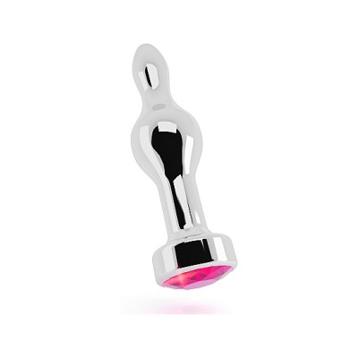 RICH TAPÓN ANAL PLATA 8,9 CM CON ZAFIRO ROSADO