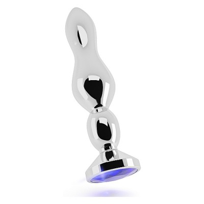 Joya anal PLATA 12 CM CON ZAFIRO MORADO RICH