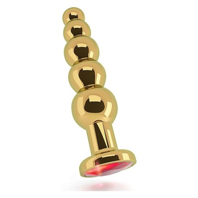 RICH TAPÓN ANAL ORO 12,5 CM CON ZAFIRO ROJO