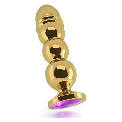 RICH TAPÓN ANAL ORO 12,5 CM CON ZAFIRO MORADO